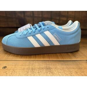 Adidas Shoes Men's Size 10 Blue Suede Low Top Casual Walking Sneakers Gum Sole